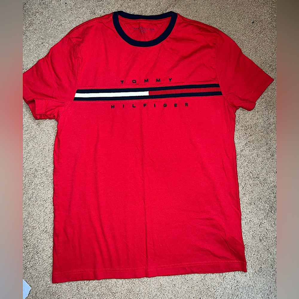 Red Tommy Hilfiger shirt , Size Medium.